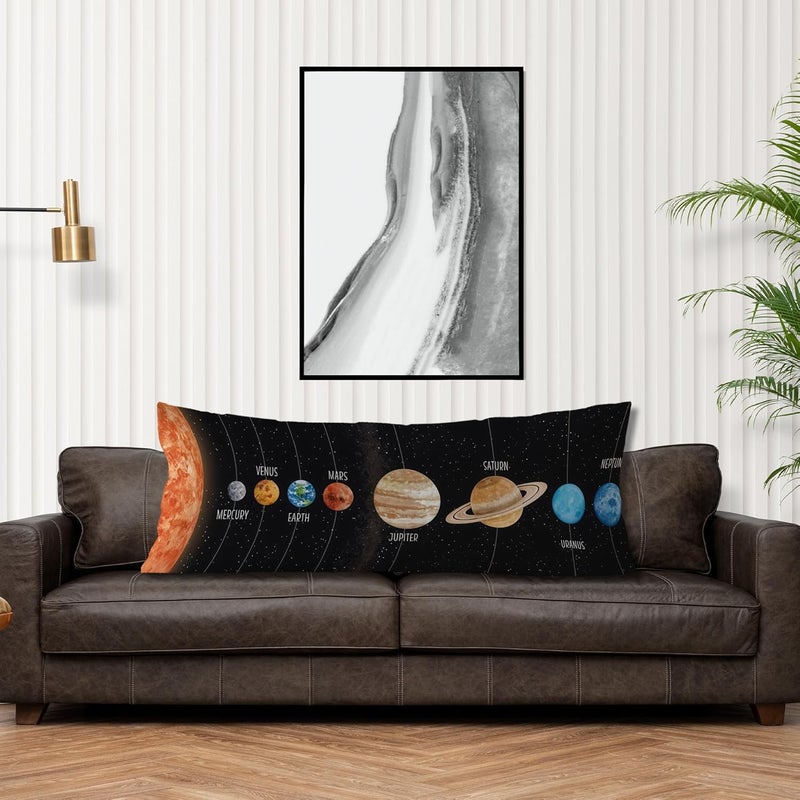 Exqcom Store Space Nursery Body Pillow Covers 20x54, Space Room Decor Gifts for Boys, Outer Space Universe Galaxy Planet Long Body Pillow Case Cover with Hidden Zipper for Kids Girls Boys - Image 4